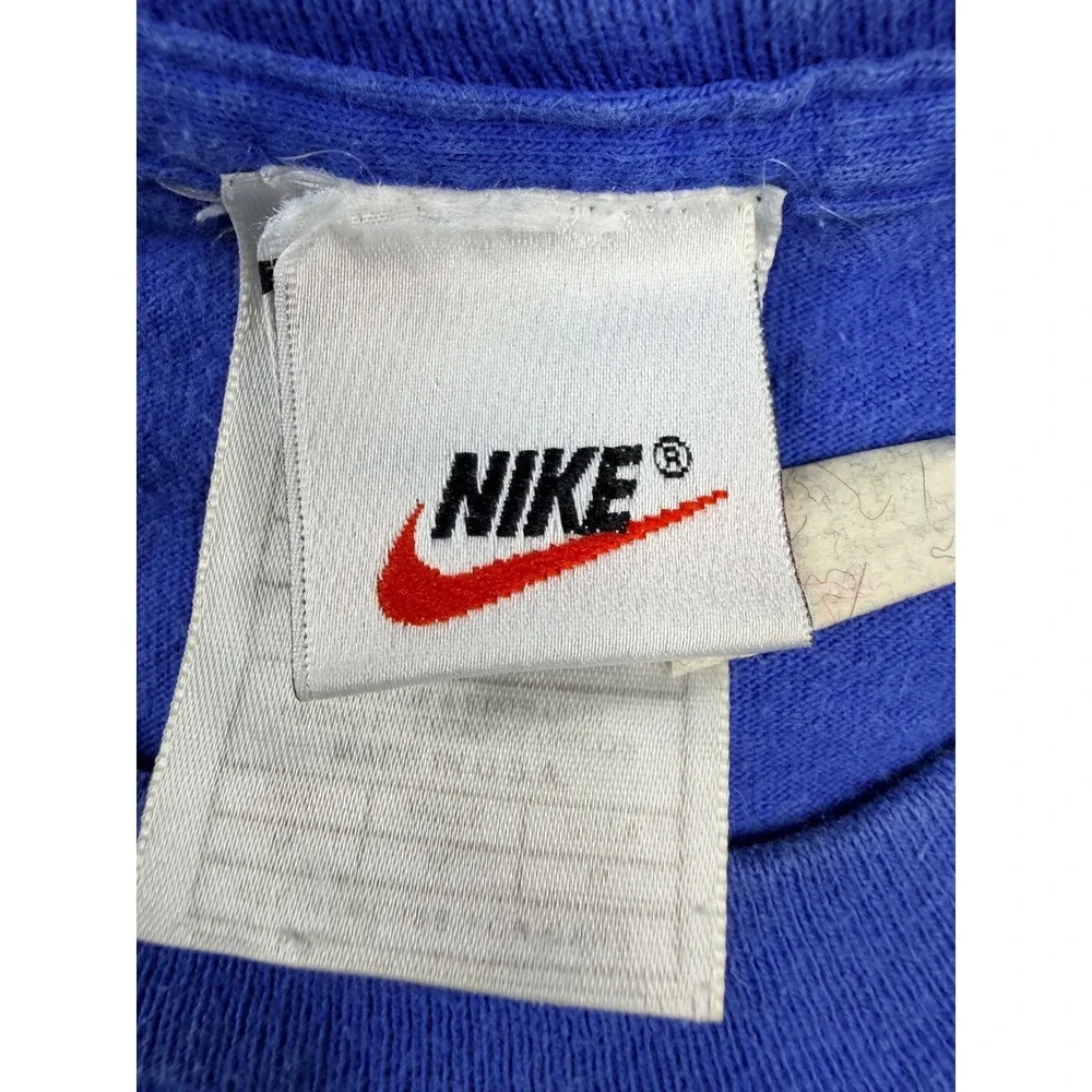 Vintage 90s Nike Portland Marathon 1996 Finisher Shirt Mens M Blue Long Sleeve